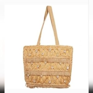 salt + umber ISLA Jute Seashell Tote Beachly NWT